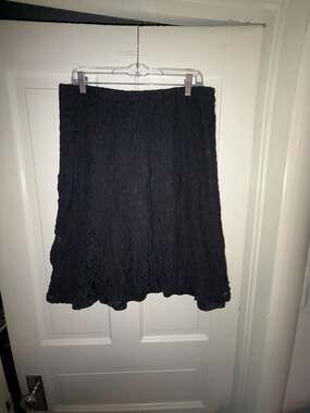 My Collection Women's Black Lace A-Line Knee-Length Skirt Size L